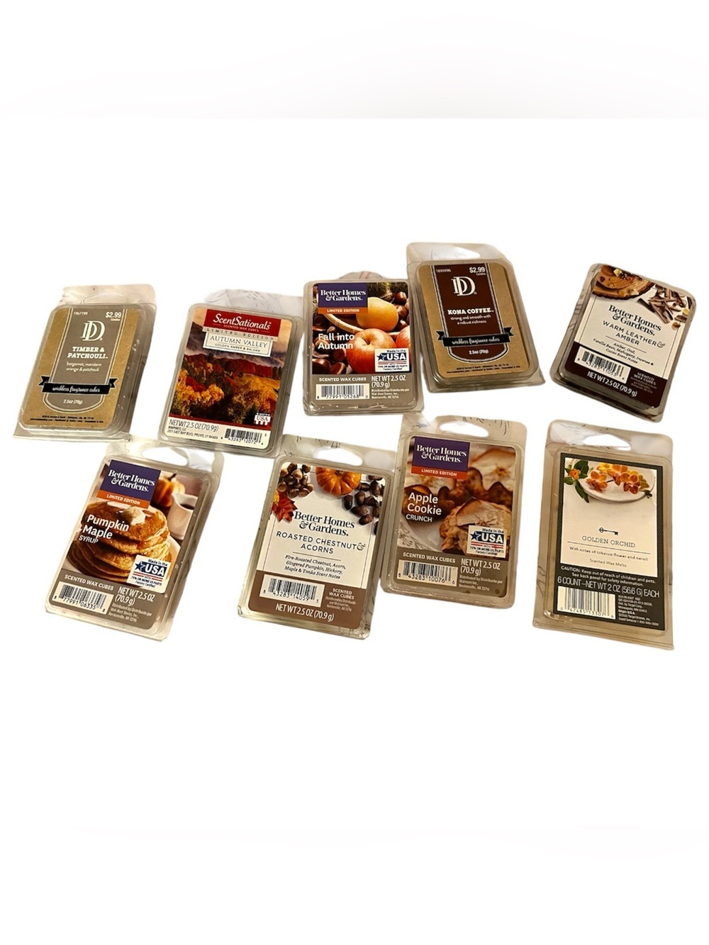 Assorted Scented Wax Melts - Mixed Fall Scents (Brown)